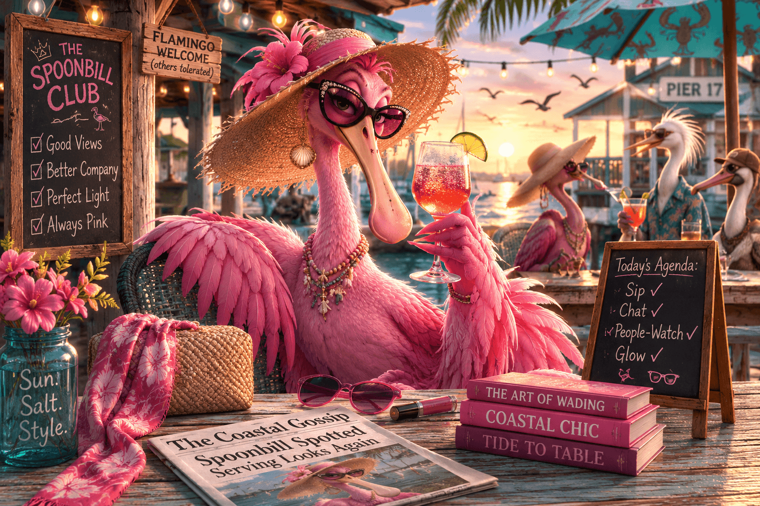 Sally Spoonbill — Pretty in Pink, Obviously