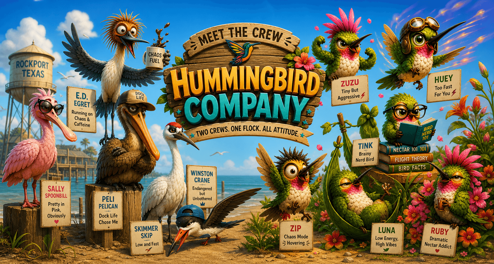 Meet the Crew — Two Crews. One Flock. All Attitude.