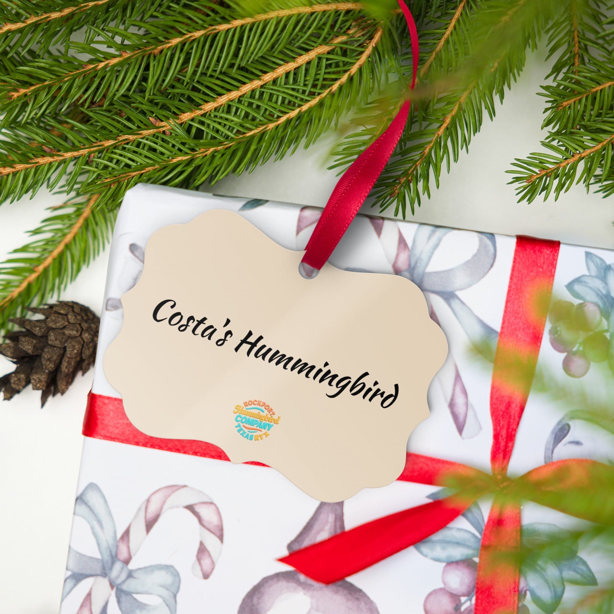 Costa's Hummingbird Scalloped Ornament