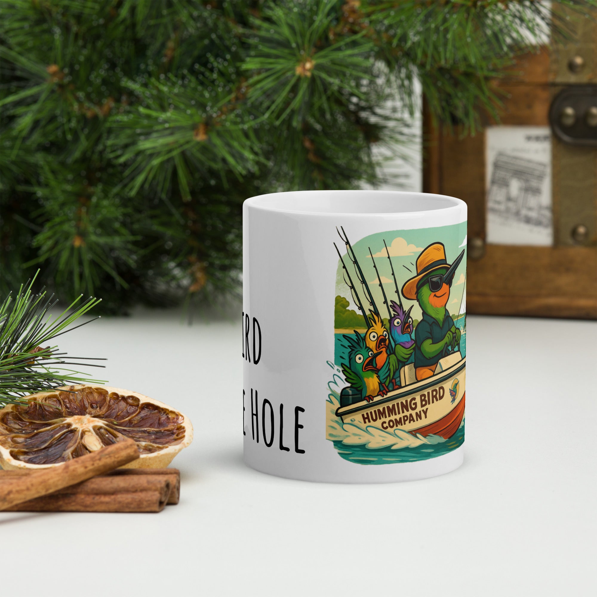 Mug - Huey “Early Bird Gets the Hole” – Fishing Guide Edition