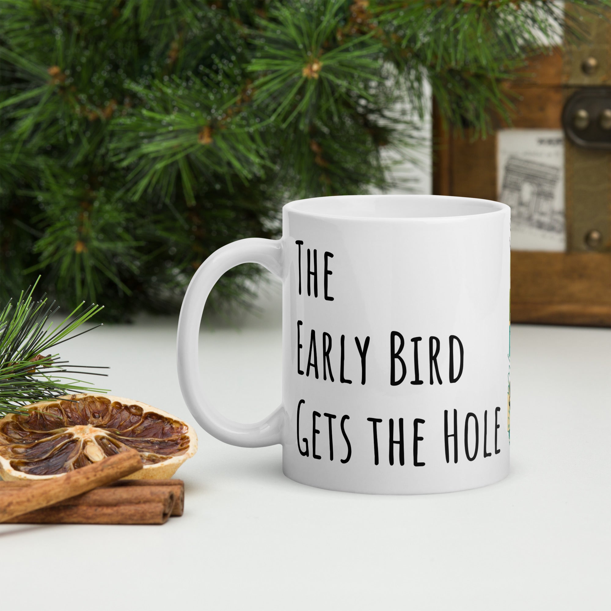 Mug - Huey “Early Bird Gets the Hole” – Fishing Guide Edition
