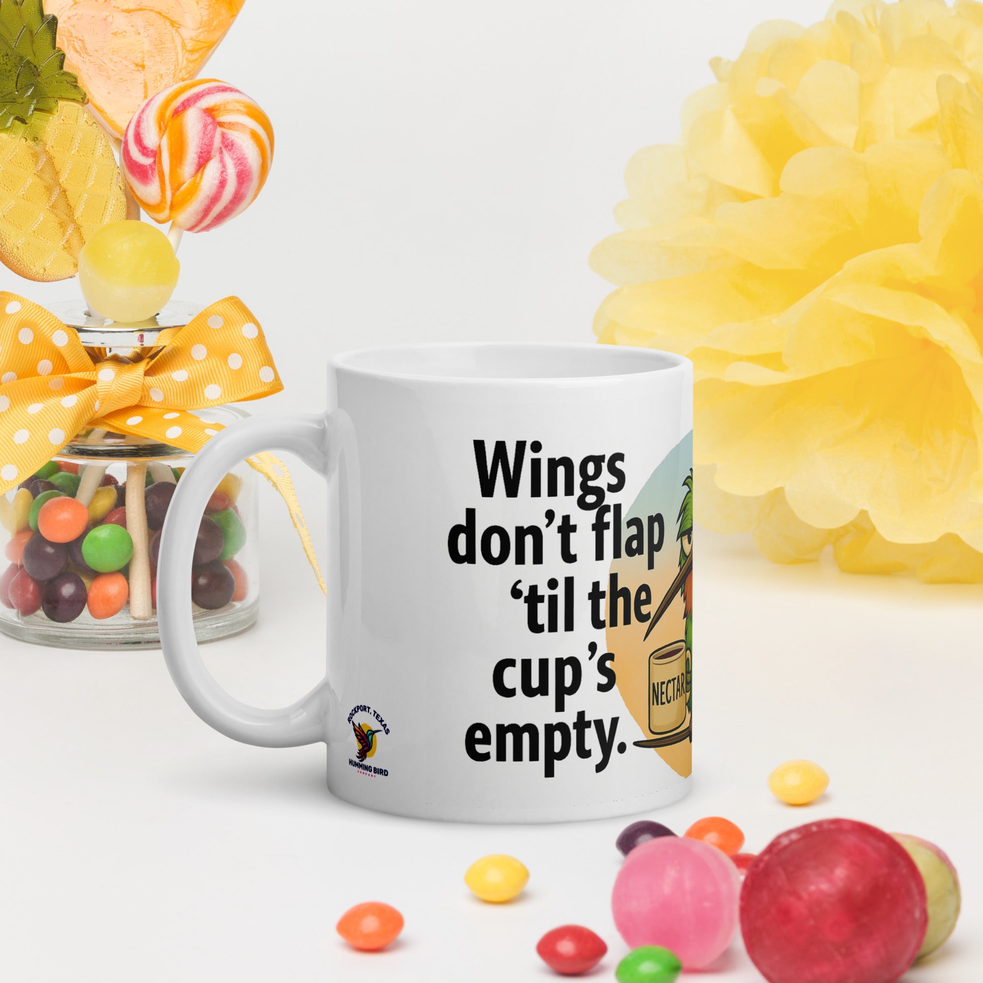 Mug - Wings Don’t Flap ’Til the Cup’s Empty – Grumpy Bird